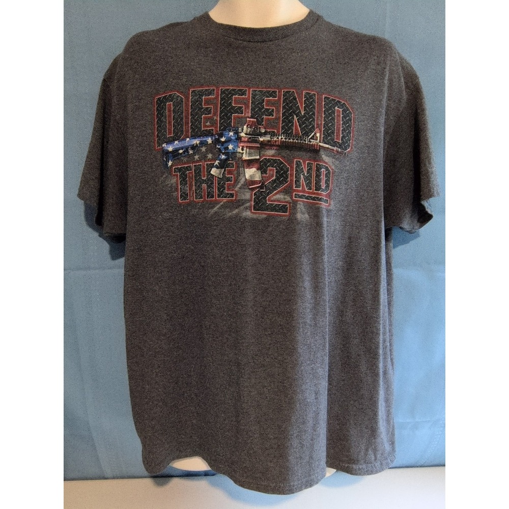 Men's Graphic T-Shirt Heather Gray Size XL "Defend The 2nd Amendment